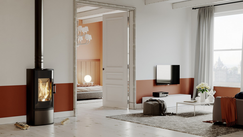 Печь DEFRO HOME ORBIS, черная сталь