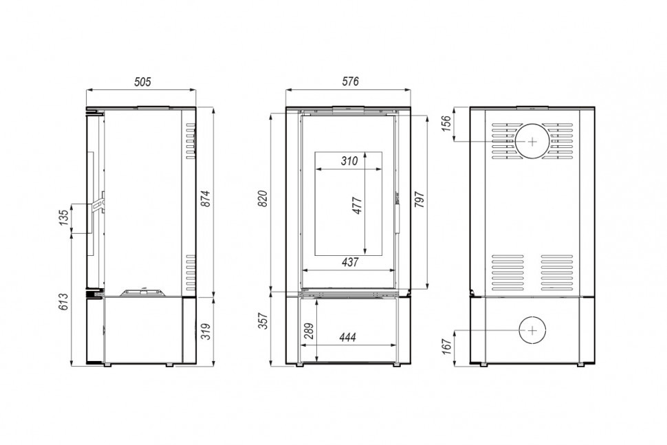 Печь DEFRO HOME ORBIS, черная сталь