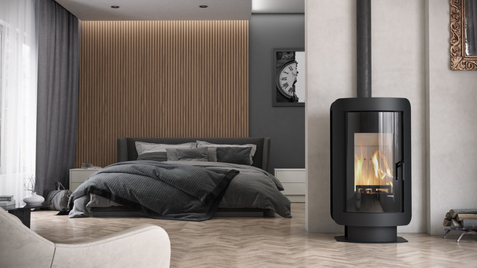 Печь DEFRO HOME OVAL, черная сталь
