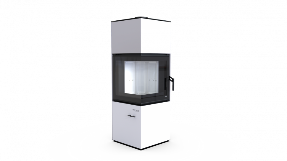 Печь DEFRO HOME QUADROOM, белая сталь