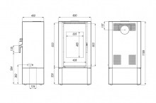 Печь DEFRO HOME SOLUM LOG, белая сталь