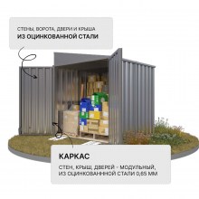 Контейнер SKOGGY секционный с односкатной крышей 2х2 м